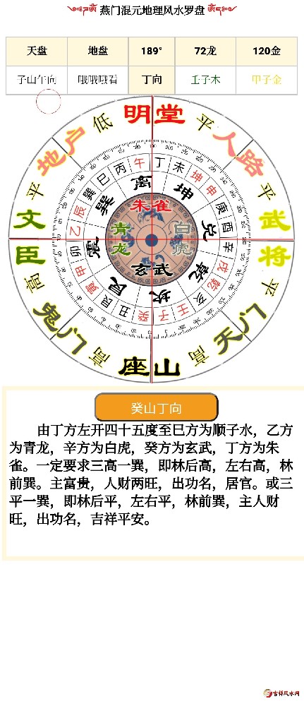 燕门混元地理风水罗盘软件